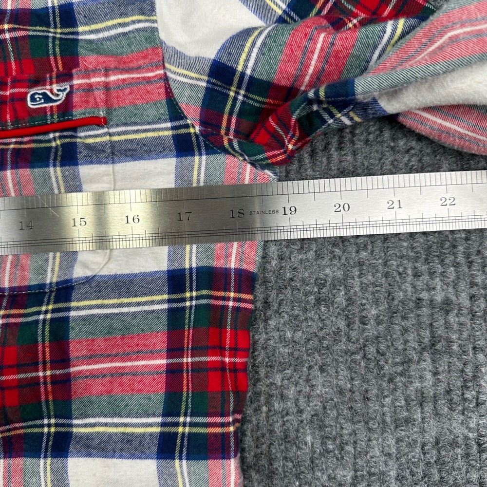 Vineyard Vines Jolly Plaid Flannel Womens Small Plaid Nightshirt Red Green White - Picture 9 of 11